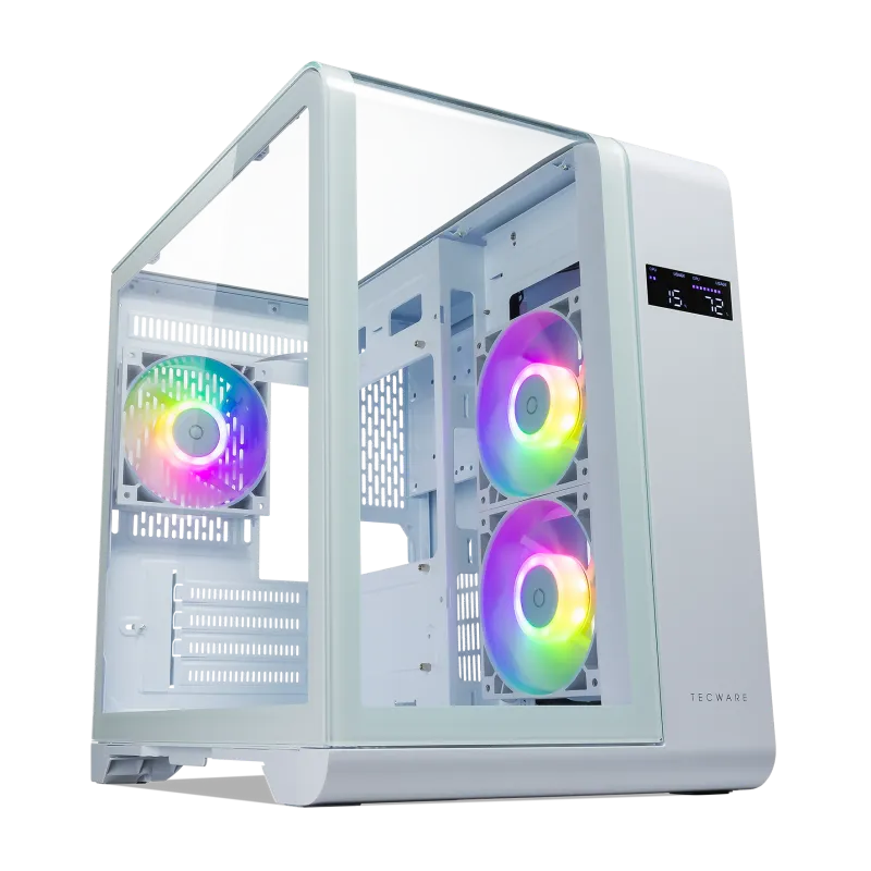 Tecware ARC M Curved TG MATX Gaming Case w/ CPU &amp; GPU Temperature Display ( Free 3x 120mm ARGB Fans )