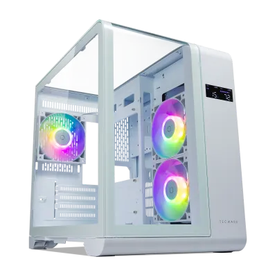 Tecware ARC M Curved TG MATX Gaming Case w/ CPU &amp; GPU Temperature Display ( Free 3x 120mm ARGB Fans )