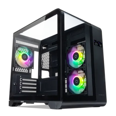 Tecware ARC M Curved TG MATX Gaming Case w/ CPU &amp; GPU Temperature Display ( Free 3x 120mm ARGB Fans )