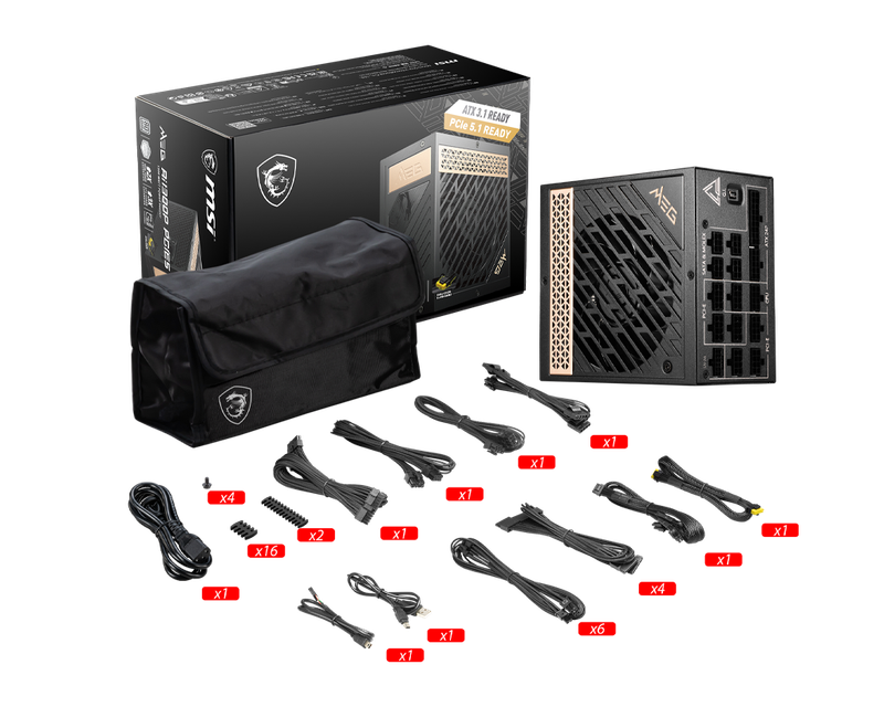 MSI MEG 1300W 80 PLUS Platinum Fully Modular Power Supply