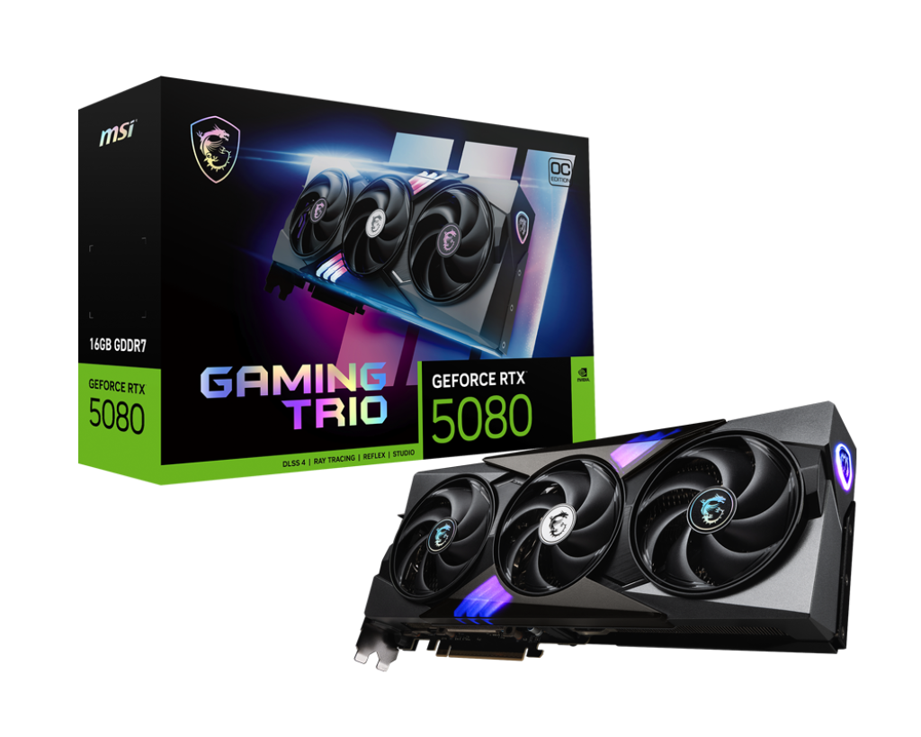 MSI GeForce RTX™ 5080 16G GAMING TRIO OC 16GB GDDR7 256-bit Video Card