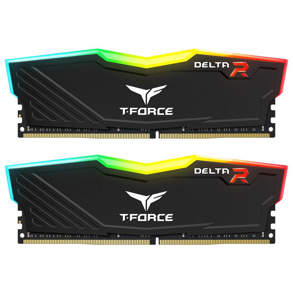 TEAMGROUP DELTA RGB 16GB (2 x 8GB) DDR4 3600MHz CL18 Memory Kit, Color: Black