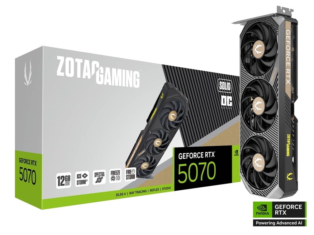 ZOTAC GAMING GeForce RTX 5070 SOLID OC 12GB GDDR7 192bit Video Card