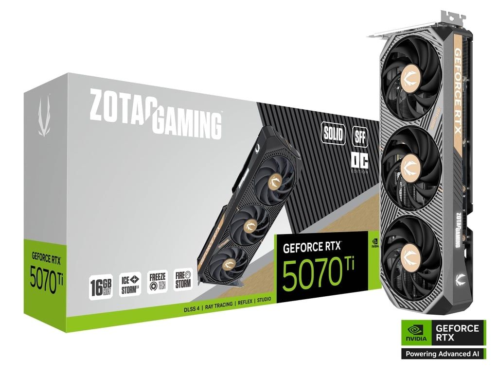 ZOTAC GAMING GeForce RTX 5070 Ti SOLID SFF OC 16GB GDDR7 256-bit Video Card