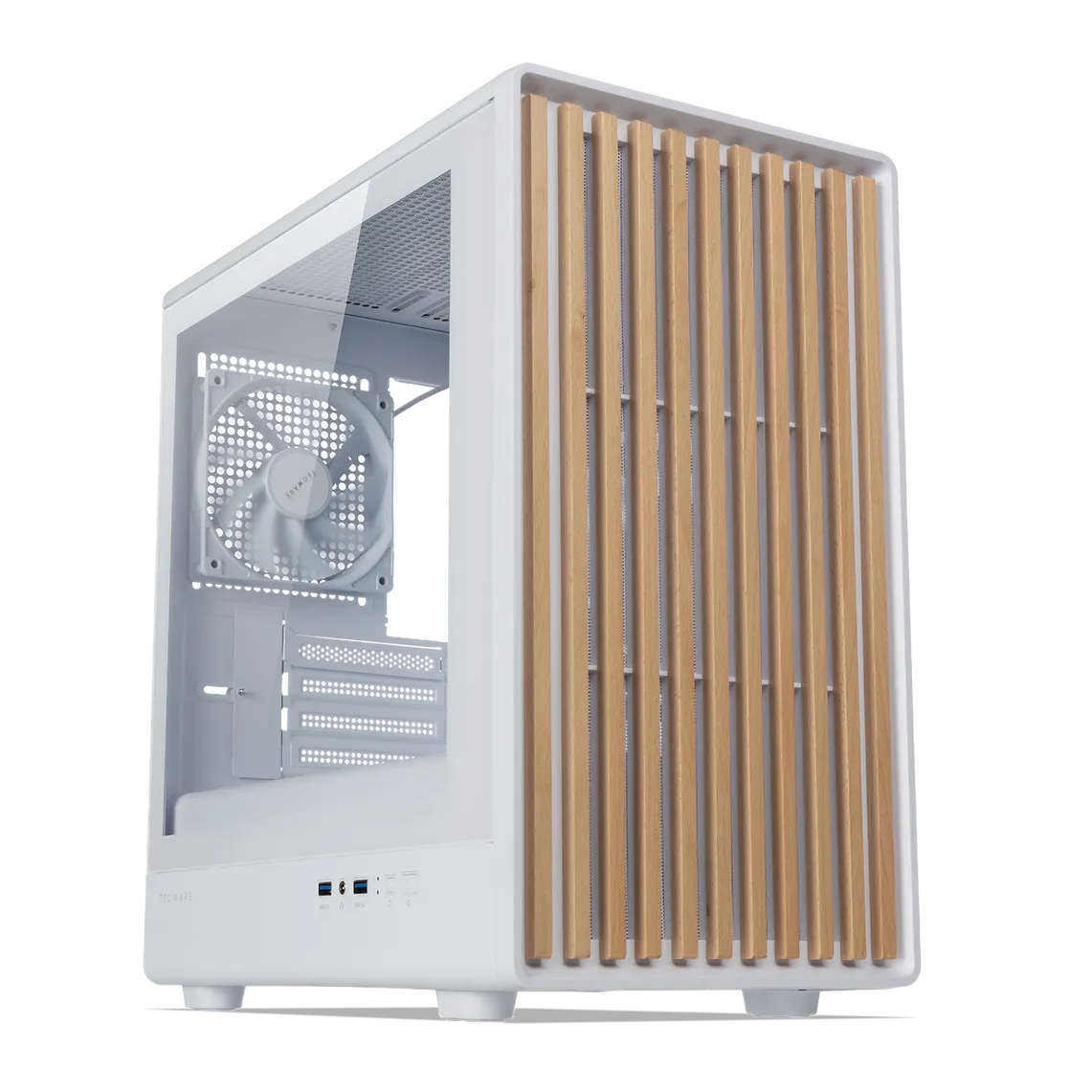 Tecware Timber M High Airflow Wood MATX TG Gaming Case ( Free 4x 120mm Fans )