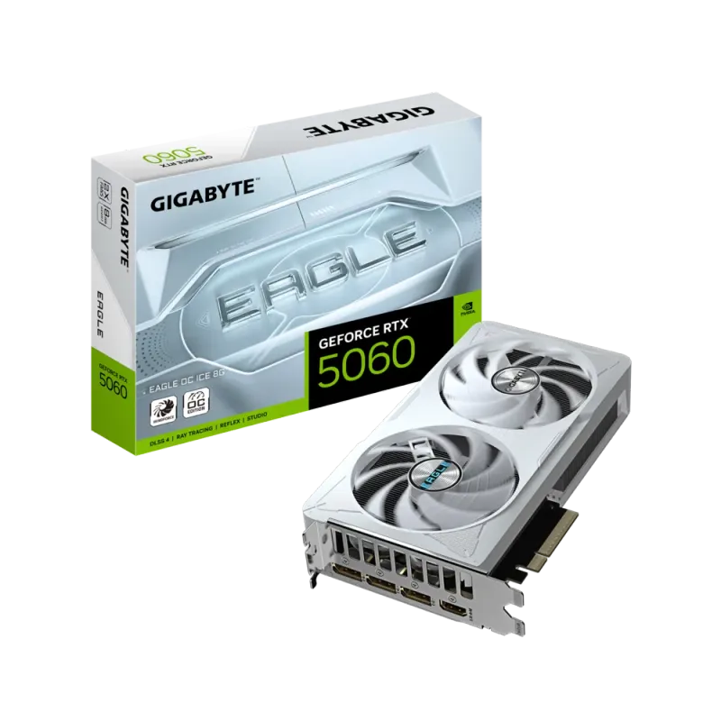 GIGABYTE GeForce RTX™ 5060 EAGLE OC ICE 8G 128-bit Video Card GIGABYTE GeForce RTX™ 5060 EAGLE OC ICE 8G 128-bit Video Card