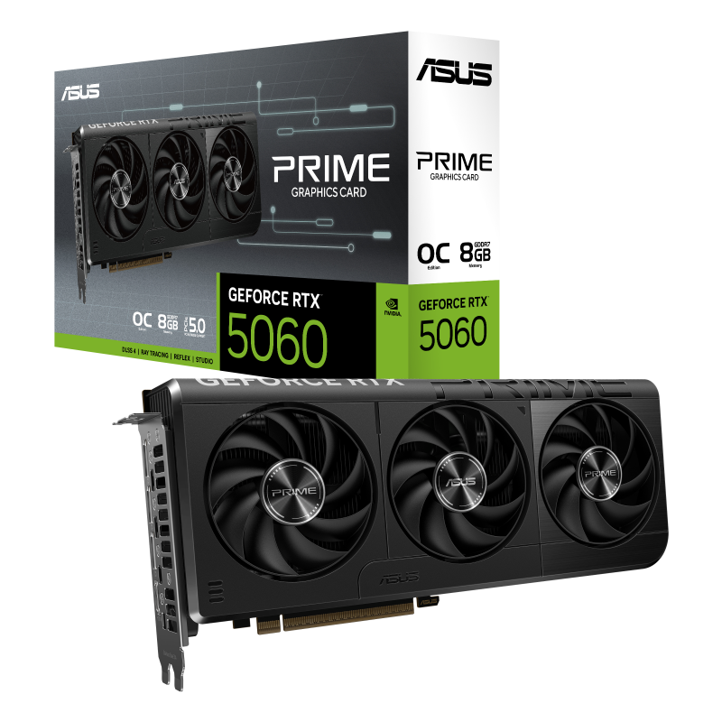 ASUS GeForce RTX™ 5060 PRIME OC 8G 128-bit Video Card