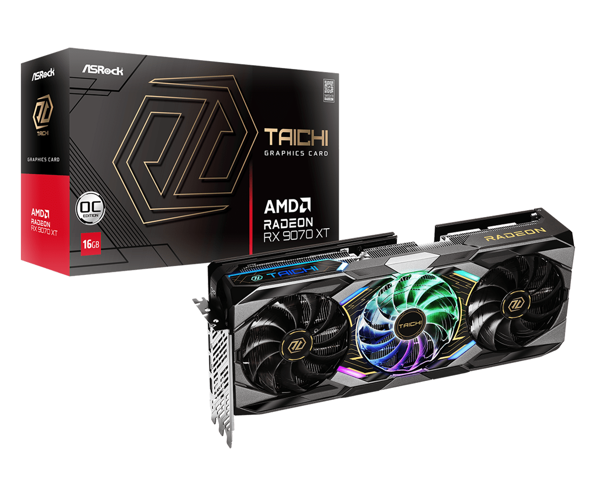 ASROCK AMD Radeon™ RX 9070 XT Taichi 16GB OC 256-BIT GRAPHICS CARD