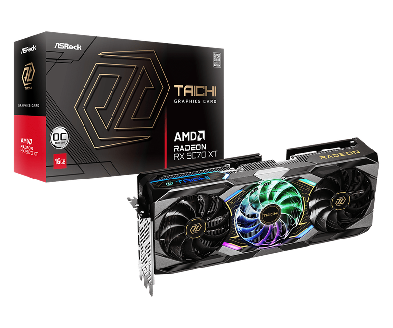 ASROCK AMD Radeon™ RX 9070 XT Taichi 16GB OC 256-BIT GRAPHICS CARD