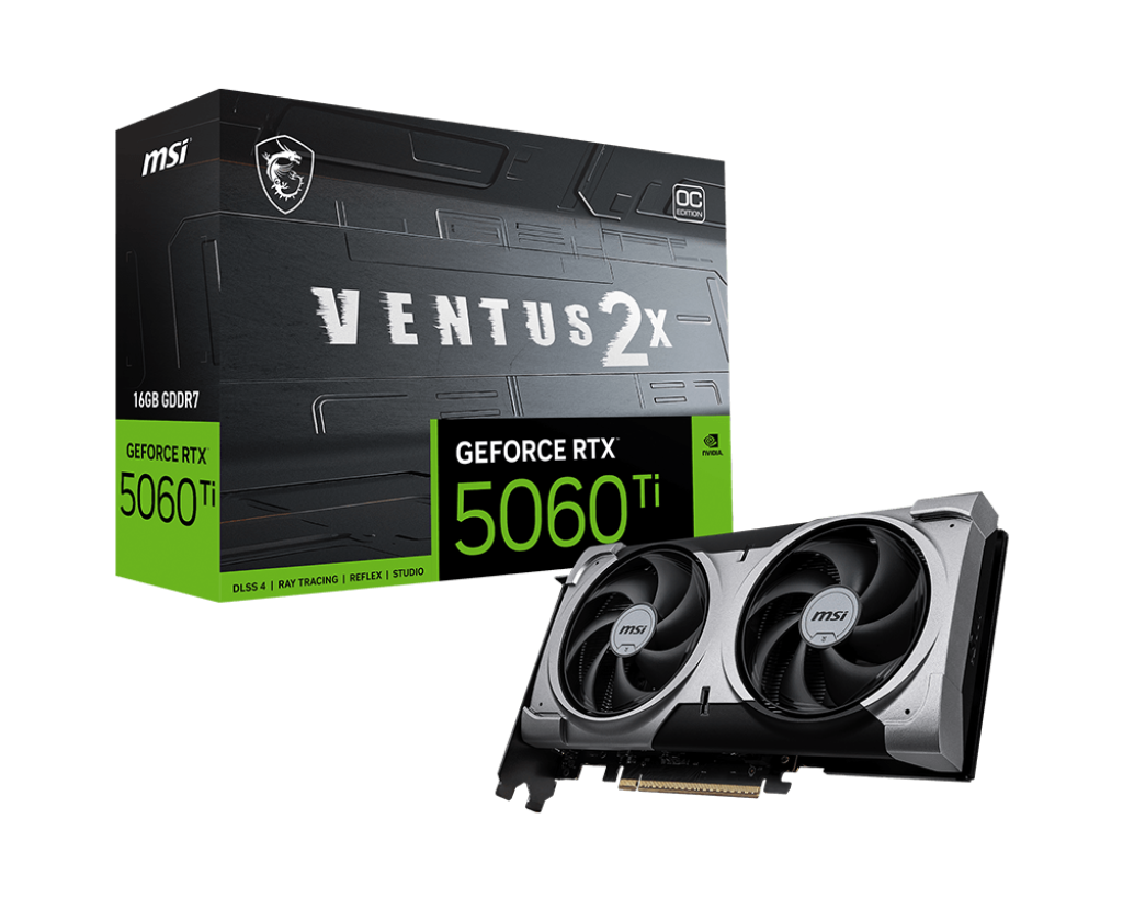 MSI GeForce RTX™ 5060 Ti 16G VENTUS 2X OC PLUS GDDR7 128-bit Video Card