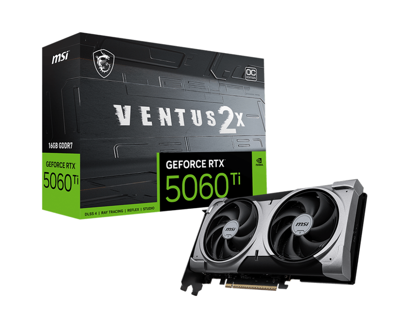 MSI GeForce RTX™ 5060 Ti 16G VENTUS 2X OC PLUS GDDR7 128-bit Video Card