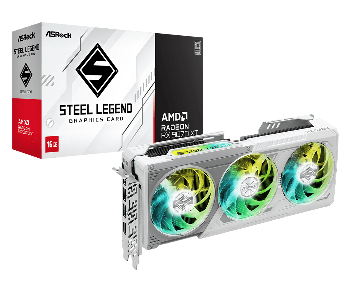 ASROCK AMD Radeon™ RX 9070 XT Steel Legend 16GB OC GDDR6 256 bit Video Card