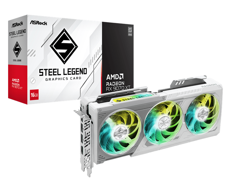 ASROCK AMD Radeon™ RX 9070 XT Steel Legend 16GB OC GDDR6 256 bit Video Card