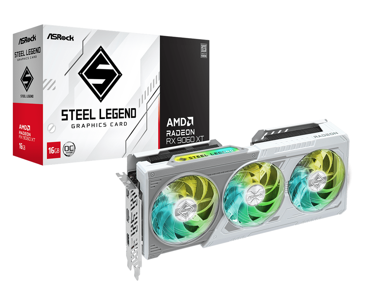 ASROCK AMD Radeon™ RX 9060 XT Steel Legend 16GB OC GDDR6 128 bit Video Card