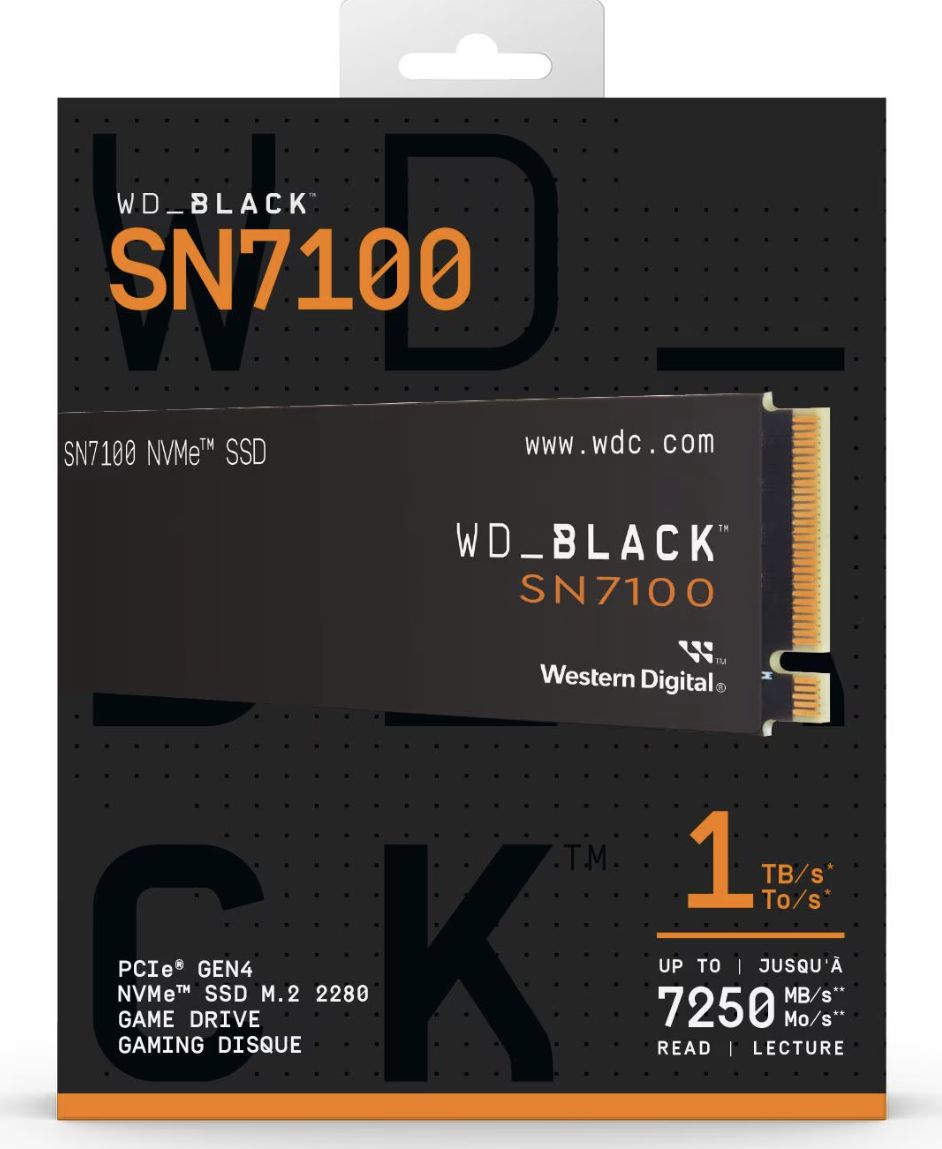 WD Black 1TB SN7100 NMVe SSD (RW: 7,250/6,900MB/s)