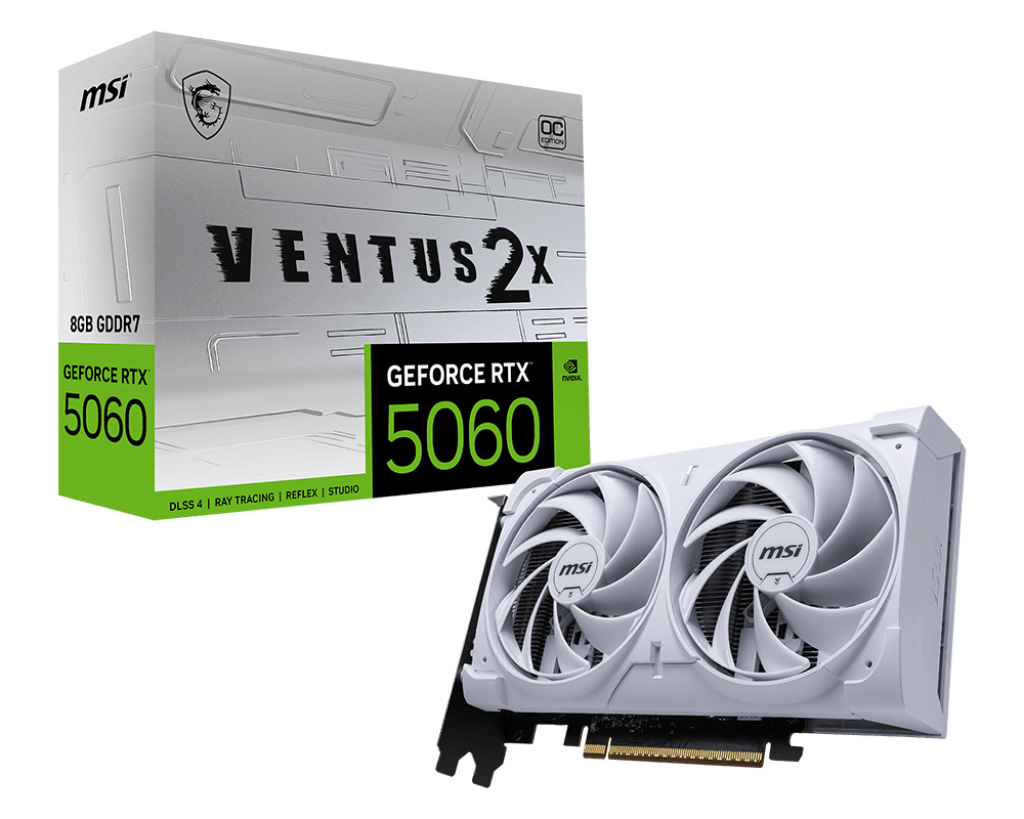 MSI GeForce RTX™ 5060 VENTUS 2X OC WHITE 8G 128-bit Video Card