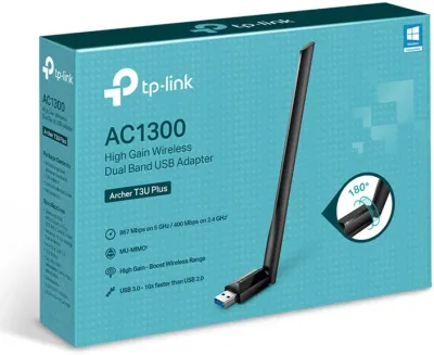 TP-LINK Archer T3U Plus AC1300 High Gain Wireless Dual Band USB Adapter