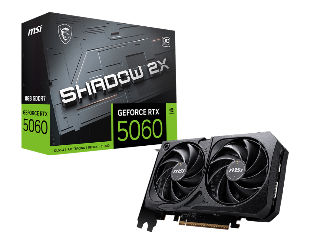 MSI GeForce RTX™ 5060 8G SHADOW 2X OC 8G 128-bit Video Card