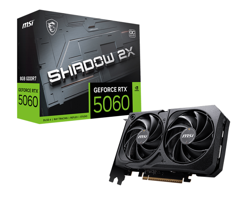 MSI GeForce RTX™ 5060 8G SHADOW 2X OC 8G 128-bit Video Card