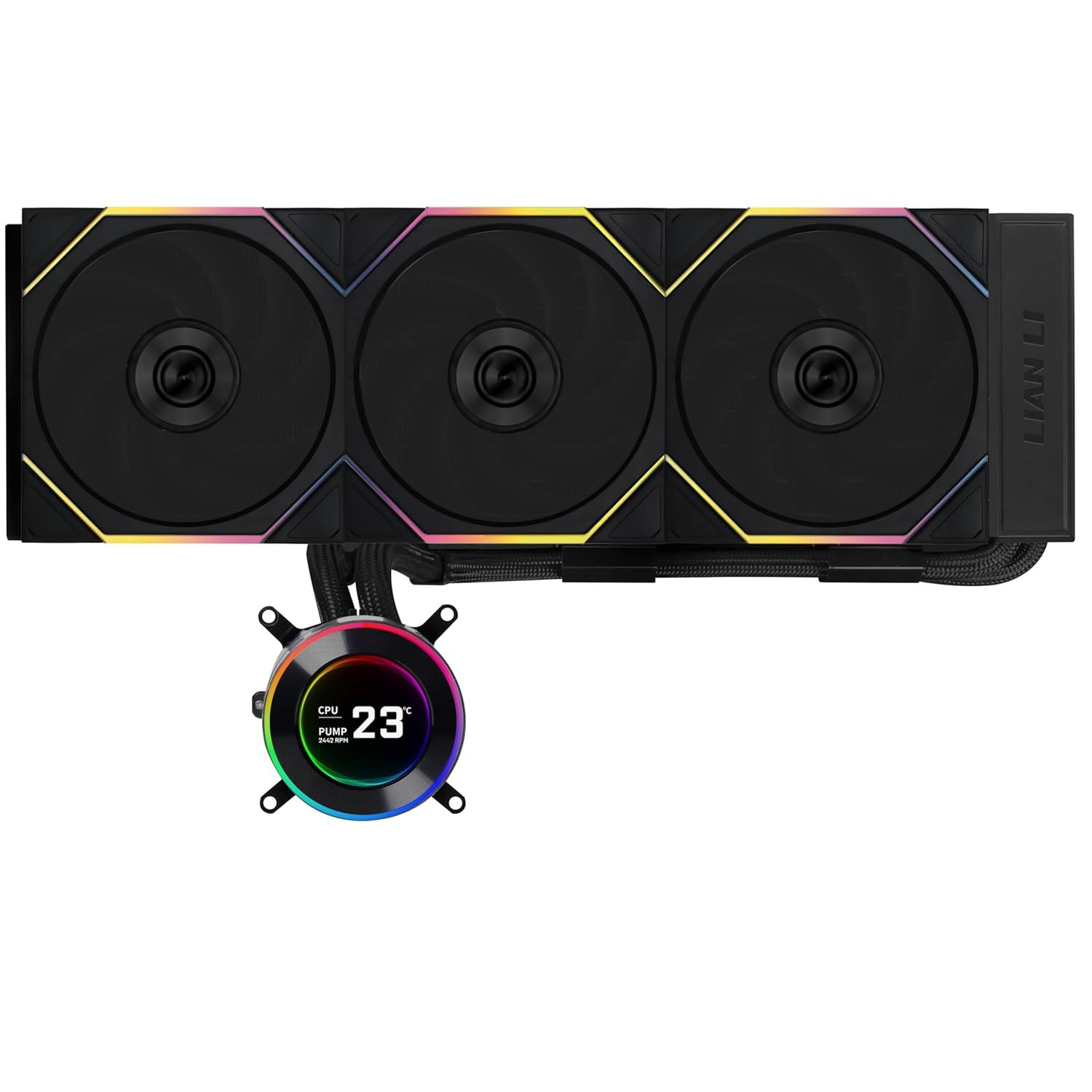 Lian Li HYDROSHIFT II LCD-C 360TL 360mm All in One Liquid CPU Cooling Kit, Colors: Black