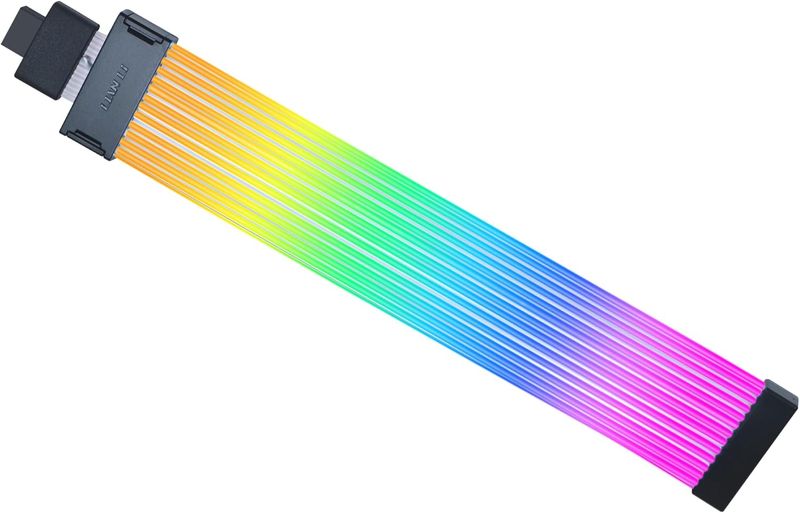 Lian Li Strimer Wireless 16 Pin (PW16-121W) - Addressable RGB Power Extension Cable with Wireless Control - 12 LED Strip - Wireless Controller NOT Included; a Controller is Required for use