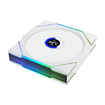 Lian Li UNI Fan TL LCD Wireless 140-Single Pack -2.4 GHz Wireless Signal ARGB Fan-Infinity Mirror-Daisy-Chain-Syncing Lighting-Controller NOT Included &amp; Required