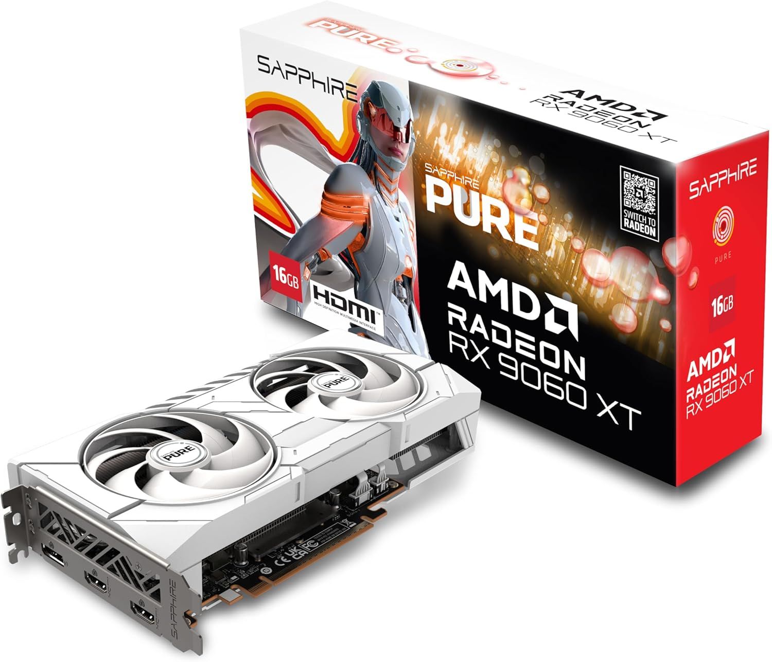 SAPPHIRE AMD Radeon™ RX 9060 XT PURE 16GB GDDR6 128 bit Video Card