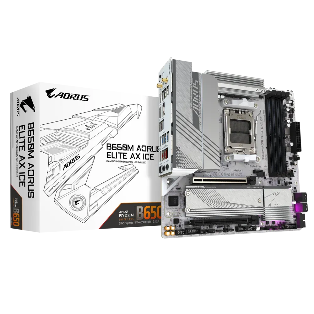 AORUS B650M ELITE AX ICE WIFI DDR5 MOTHERBOARD