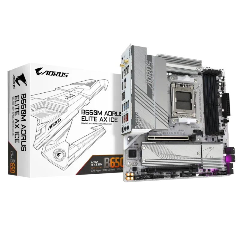 AORUS B650M ELITE AX ICE WIFI DDR5 MOTHERBOARD AORUS B650M ELITE AX ICE WIFI DDR5 MOTHERBOARD