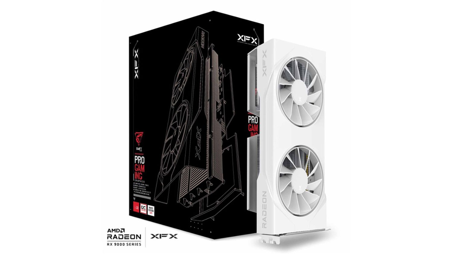XFX Swift AMD Radeon RX 9060 XT OC White Gaming Edition 16GB GDDR6 128 bit Video Card