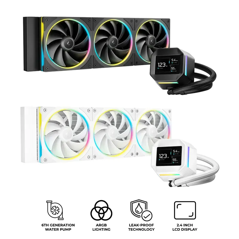 DeepCool LM360 360MM 2.4″ LCD ARGB AIO Liquid Cooler