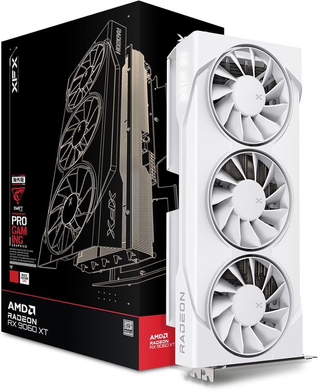 XFX Swift AMD Radeon RX 9060 XT OC White Triple Fan Gaming Edition 16GB GDDR6 128 bit Video Card