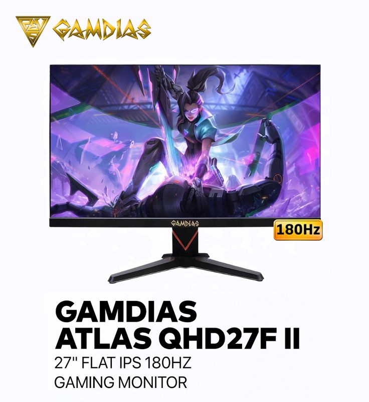 GAMDIAS QHD27F II 27&quot; QHD 1440P (2560 x 1440) IPS 180hz 1ms Flat Gaming Monitor