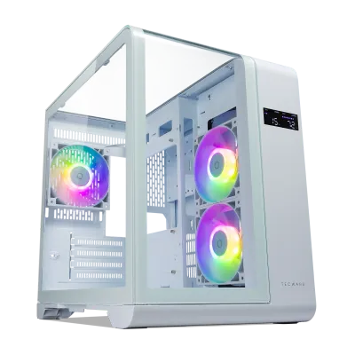 Tecware ARC M Curved TG MATX Gaming Case w/ CPU &amp; GPU Temperature Display ( Free 3x 120mm ARGB Fans )