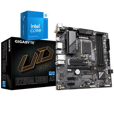 Intel Core i5-14400F Desktop Processor 10 cores (6 P-cores + 4 E-cores) up to 4.7 GHz + Gigabyte B760M DS3H AX DDR5 Bundle