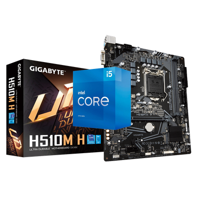Intel Core i5-11400 6-Core 12 Threads 2.6 GHz (4.40 GHz Boost) + GIGABYTE H510M H Motherboard Bundle