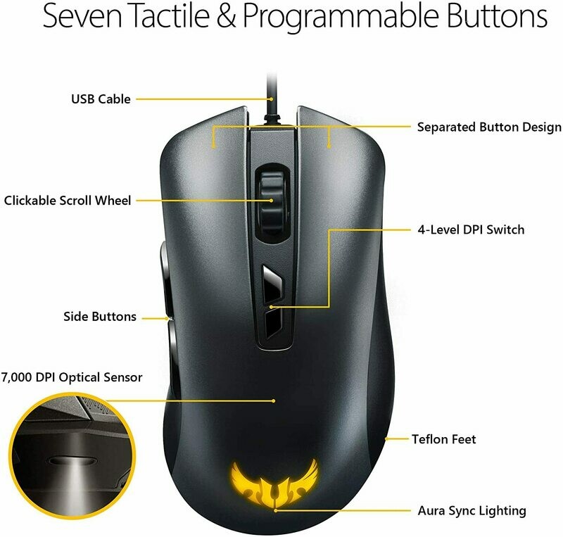ASUS TUF M3 Gaming USB RGB Gaming Mouse