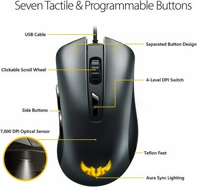 ASUS TUF M3 Gaming USB RGB Gaming Mouse