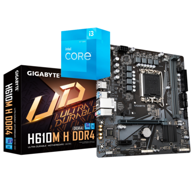 Intel Core I3-12100 4 Cores 8 Threads Alder Lake LGA1700 Processor + Gigabyte H610M H DDR4 Bundle