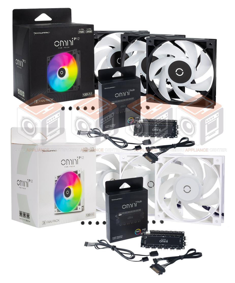 Tecware Omni P12 Triple Pack ARGB Fans w/ Omni Hub 8-port ARGB/PWM