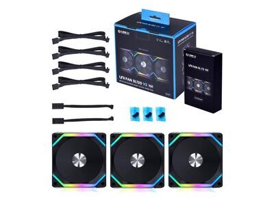 Lian Li UNI Fan SL120 V2 3 Pack with Controller (ARGB 120mm LED PWM Daisy-Chain)