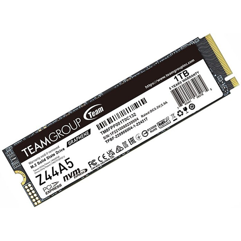 Team Group Z44A5 1TB T-FORCE M.2 NVMe 2280 PCI-E Gen4x4 SSD (RW: 5,000/4,500 MB/s)