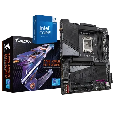 Intel® Core™ i7-14700K 20-Cores (8P+16E) LGA 1700 Processor +  Z790 AORUS ELITE X WIFI7 GAMING MOTHERBOARD