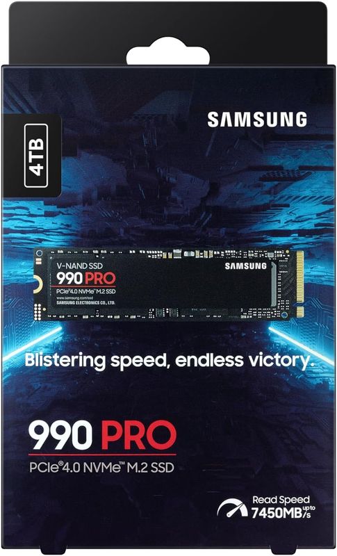 Samsung 990 Pro 4TB PCIE 4.0 NVME M.2 SSD (RW: 7,450/6,900 MB/s) Samsung 990 Pro 4TB PCIE 4.0 NVME M.2 SSD (RW: 7,450/6,900 MB/s)