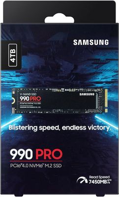 Samsung 990 Pro 4TB PCIE 4.0 NVME M.2 SSD (RW: 7,450/6,900 MB/s)