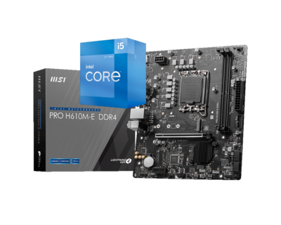Intel Core I5-12400 6 Cores 12 Threads Alder Lake LGA1700 Processor + MSI PRO H610M-S DDR4 Bundle