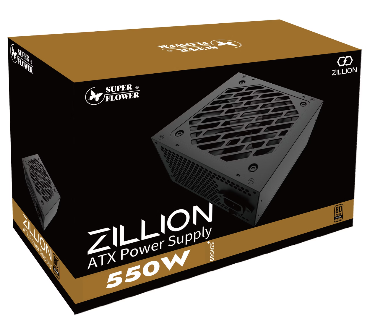 Superflower Zillion DW 550W 80 Plus Bronze Non Modular with Black Flat Cables Power Supply