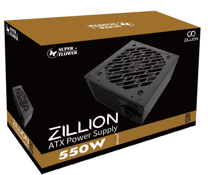 Superflower Zillion DW 550W 80 Plus Bronze Non Modular with Black Flat Cables Power Supply