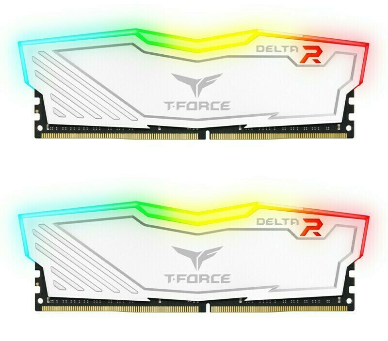 TEAMGROUP DELTA RGB 32GB (2 x 16GB) DDR4 3600MHz CL18 Memory Kit, Color: White