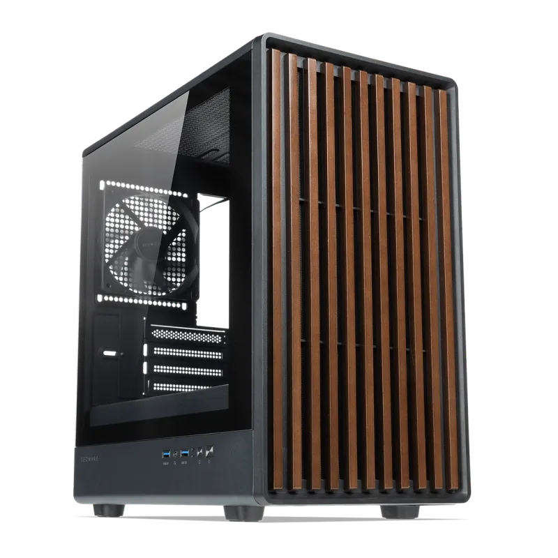 Tecware Timber M High Airflow Wood MATX TG Gaming Case ( Free 4x 120mm Fans )